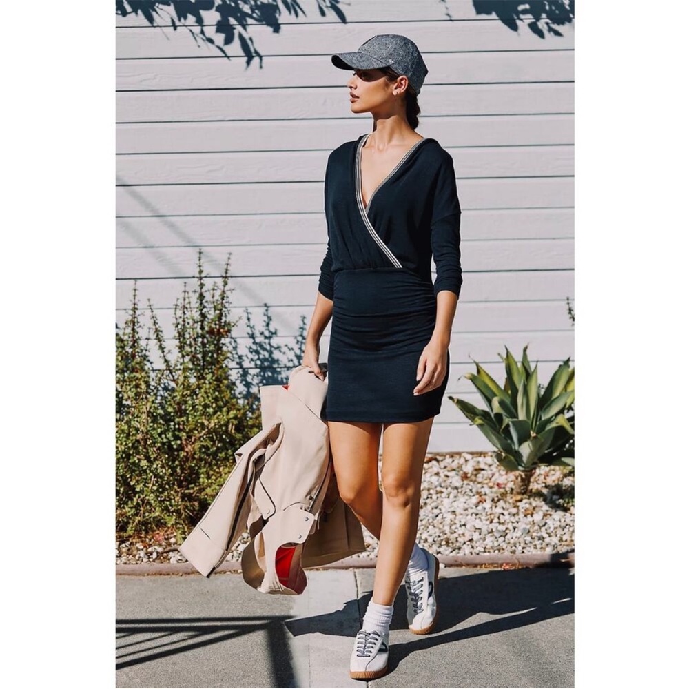 NWT Anthropologie navy Long Sleeve Wrap Dress